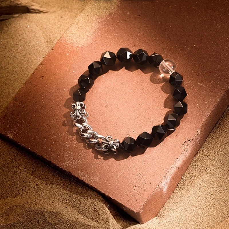 

Link Natural Crystal Bracelet Fashion Stacked Double Circle Agate Bracelet Wealth Lucky Bracelets Man Customized Jewelry Gift