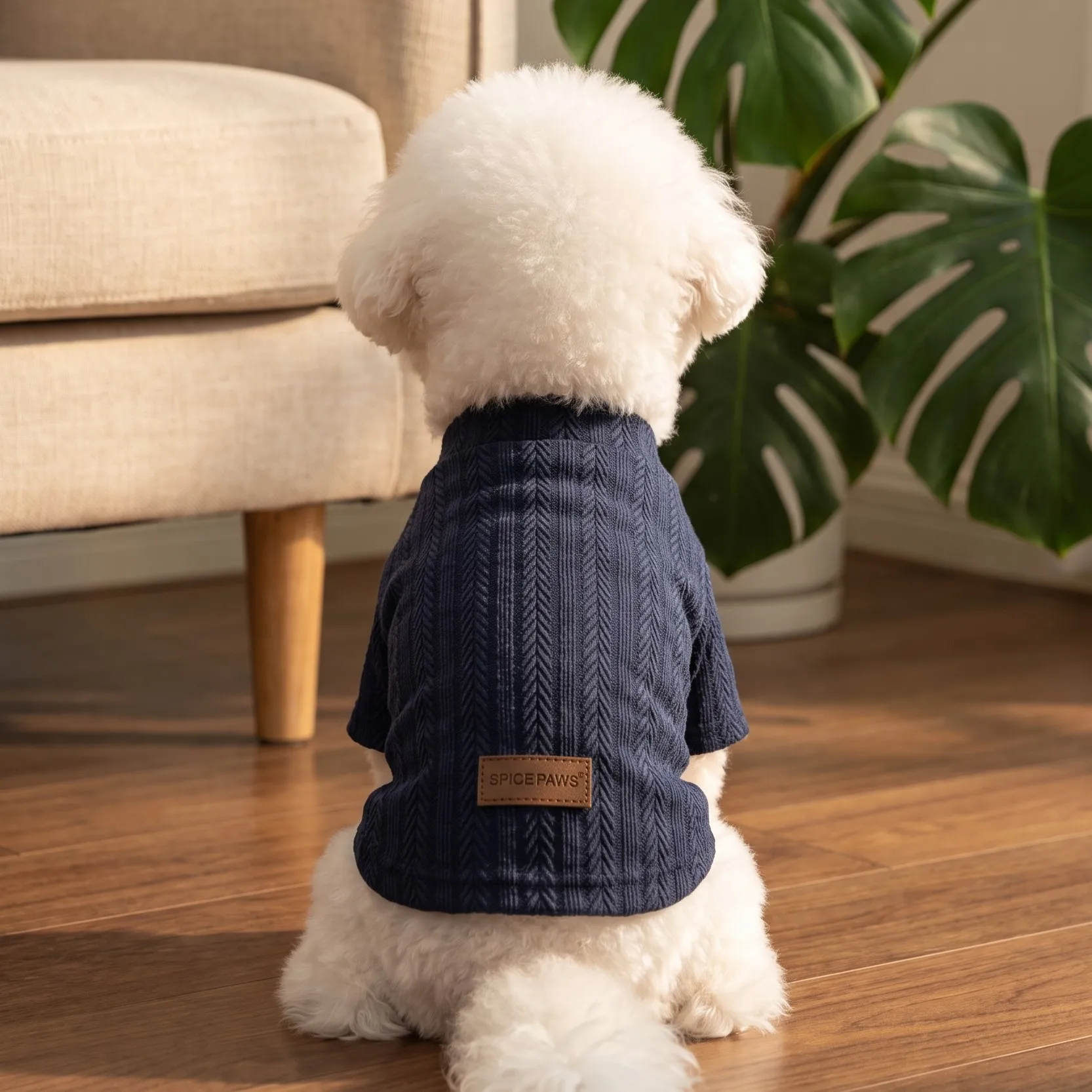 Hundepullover, Rollkragenpullover für Haustiere, gestrickte Hundekleidung mit Blumenmuster, Unterhemden für kleine und mittelgroße Hunde. – Detail 11
