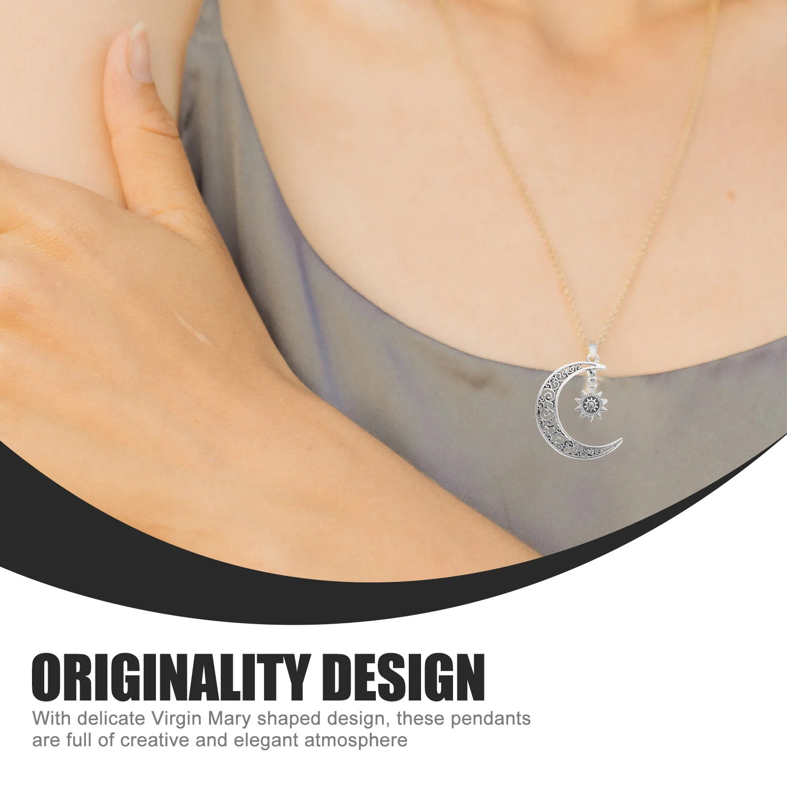 

10Pcs Sun Moon Alloy Charms Durable DIY Jewelry Accessories Pendant Set for Bracelets Necklaces Earrings Moon and Sun Necklace