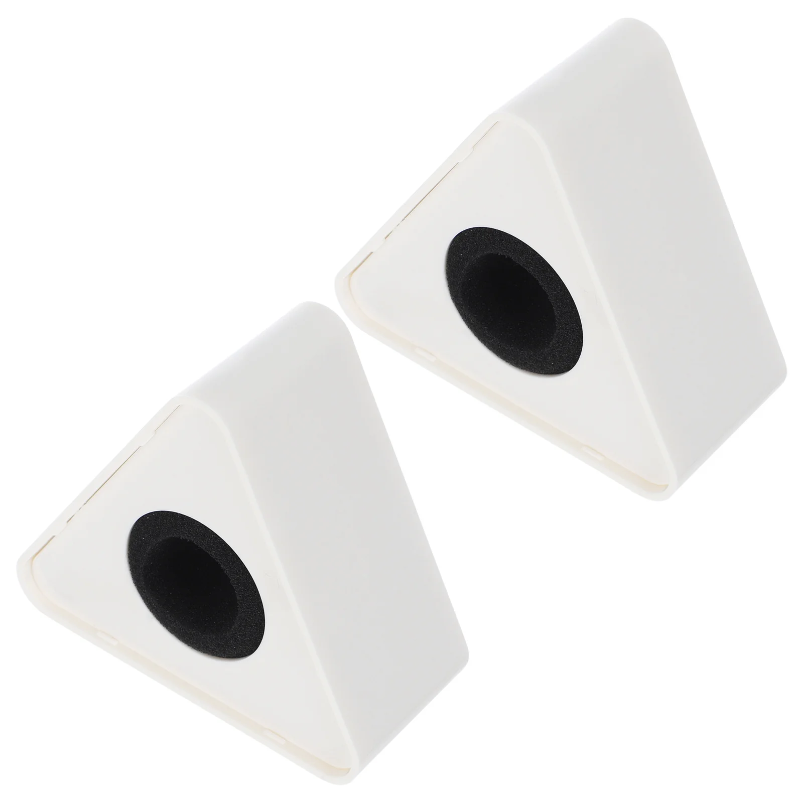 2pcs Portable Abs Injection Molded Triangular Interview Mic Logo Flag Station For Professional Microphone Customizable Pvc Board