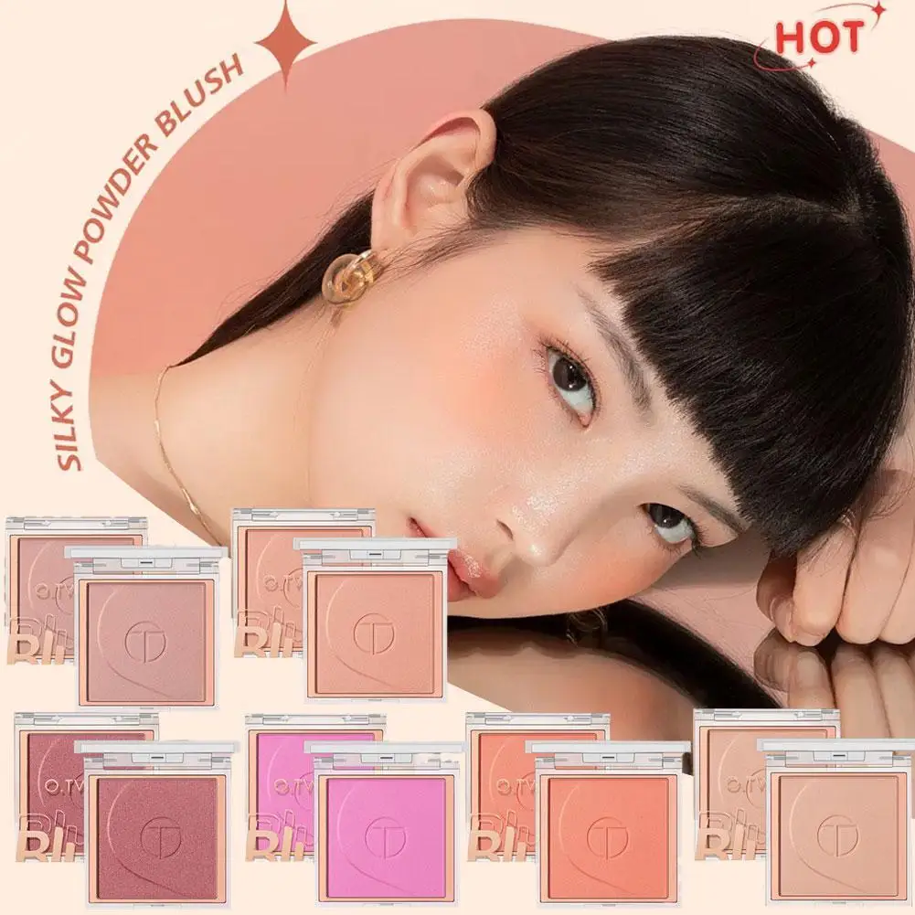 Gesicht Make-up Rouge Palette 6 Farben natürliche langlebige Pfirsich rosa Gesicht Wange Rouge Text marker Kosmetik matt Rouge Puder