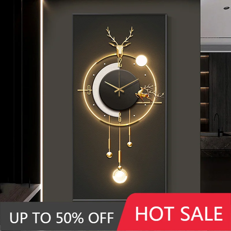Luxury Wall Clock Electrical Box Cover Large Vertical Fire Hydrant Decor Modern Canvas Painting for Home Apartment Decor
