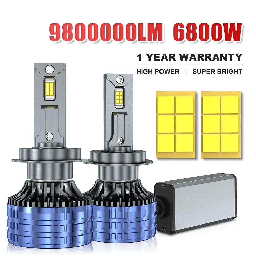 

9800000LM 6800W Car Bulbs LED Haedlight H4 H7 H1 H8 H9 H11 9005 9006 9007 9012 HB3 HB4 6000K 12V Canbus No Error LED Fog Lights