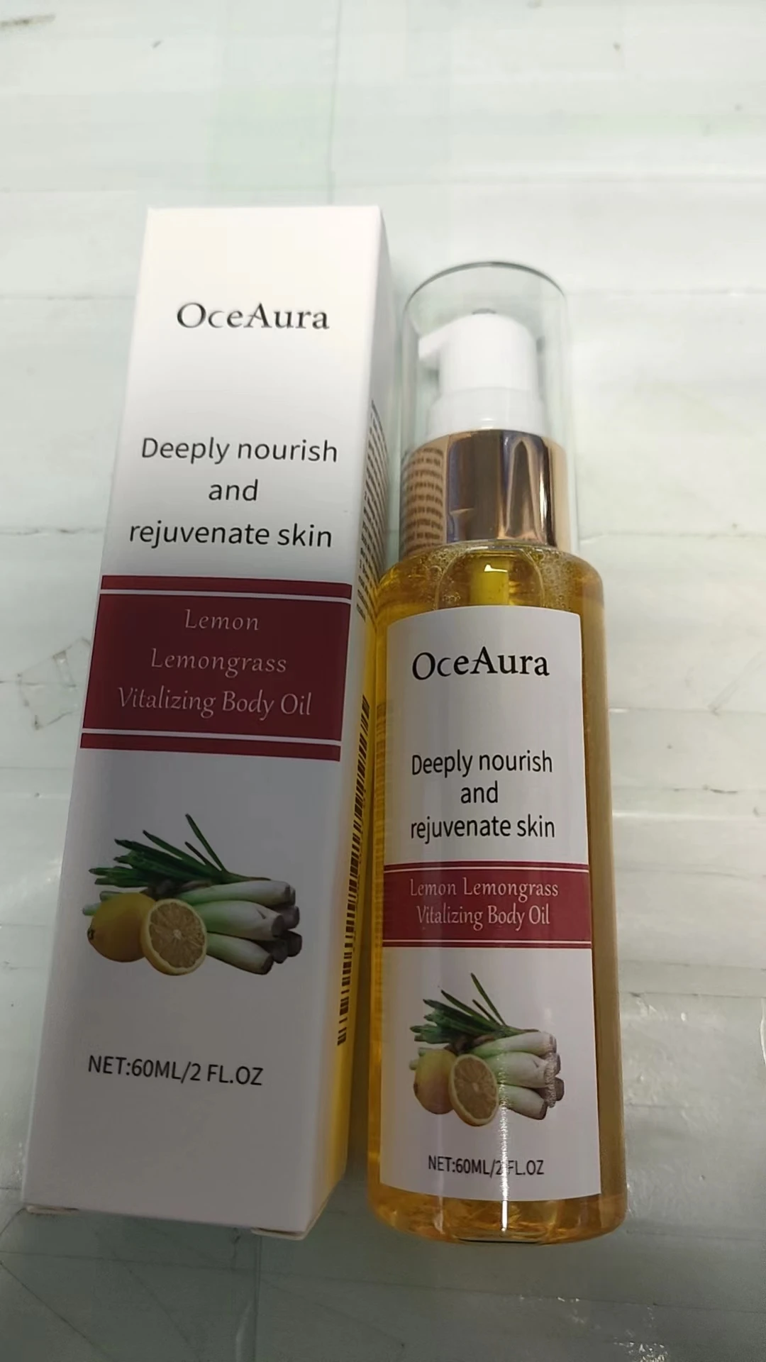 Lemon Lemongrass Vitalizing Body Oil - głęboko odżywczy i odmładzający środek do pielęgnacji suchej skóry - Natural Glow Booste