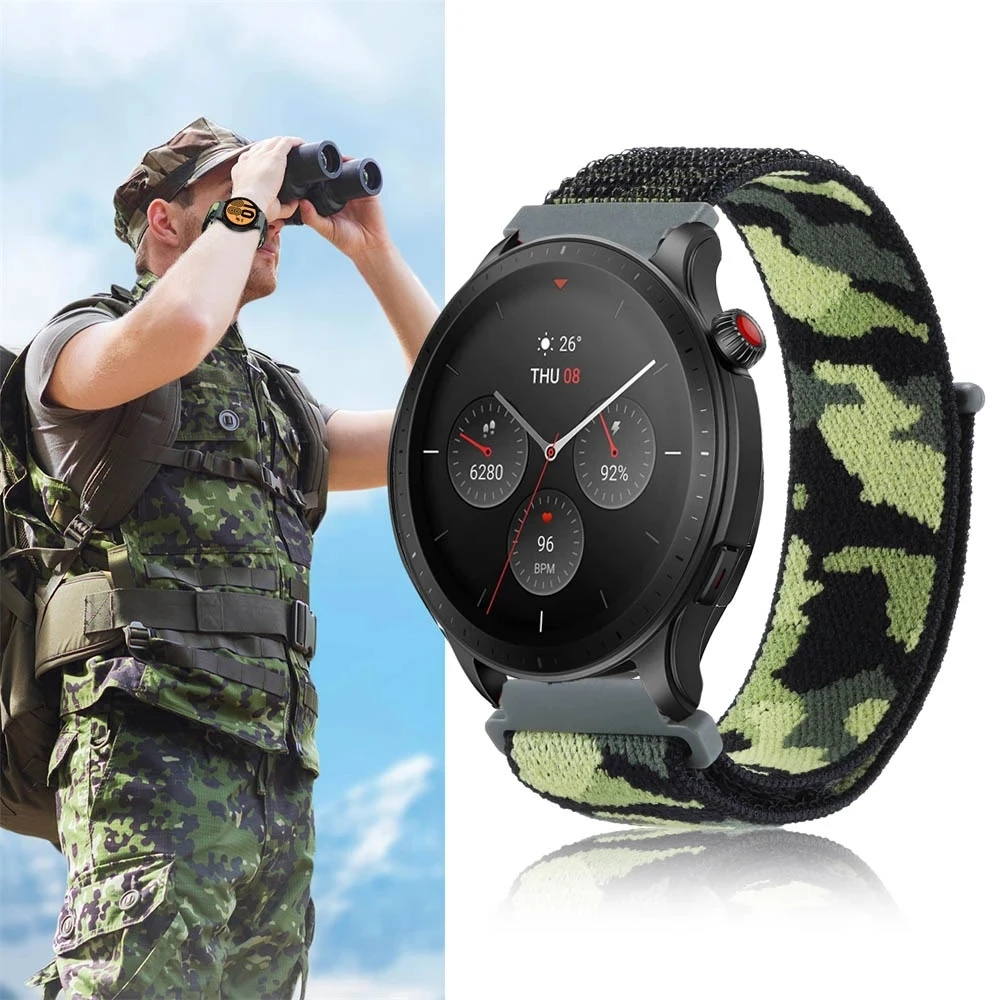 Camouflag Nylon Strap for Samsung Galaxy Watch 7/6/5/4 40mm 44mm 4/6 Classic S3 Active2 Huawei Watch GT4 Gt3 22mm 20mm Watchband