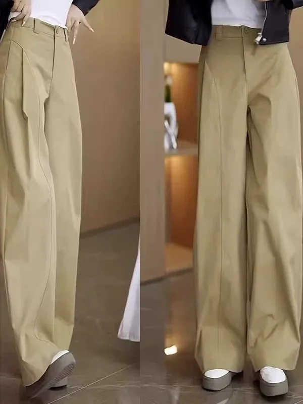 High Waist Wide Leg Pants Women's Casual Style 2026 Autumn Season New Loose Fit Knife  Trousers Fashionable And Slimming