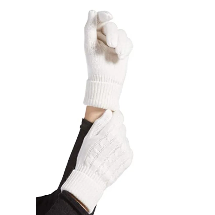 Fishers Finery Women's 100% Pure Cashmere Gloves Cable Knit Design