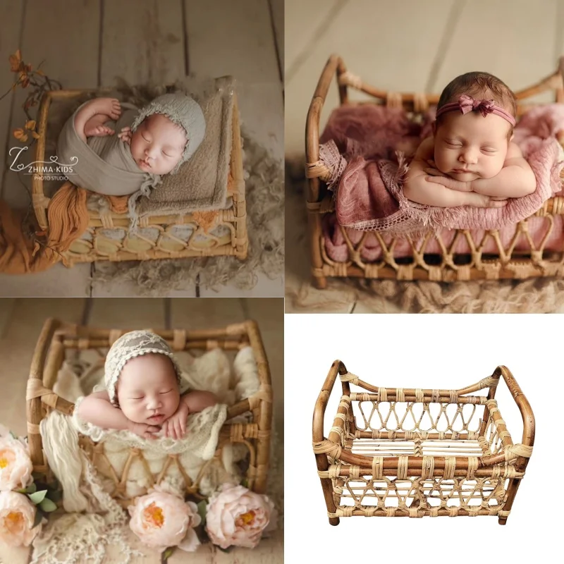 

Shining Newborn Photographyp Props Graphy Props Photo Baskets Retro Weaving Basket Infant Photo Shoot Accessories Creativ Prop