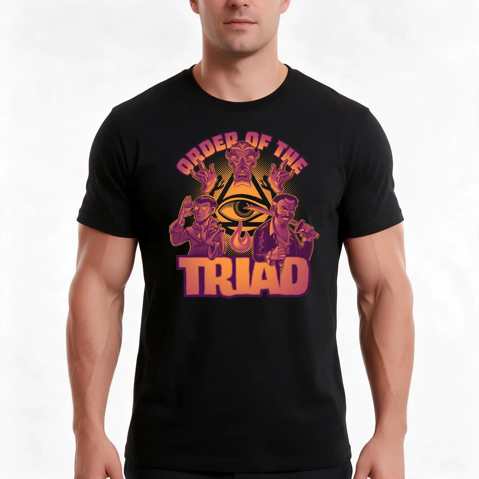 Venture Bros The Order of the Triad T-Shirt, Summer Casual Cotton Tee, Oversized Streetwear Tops, Vintage Graphic Print