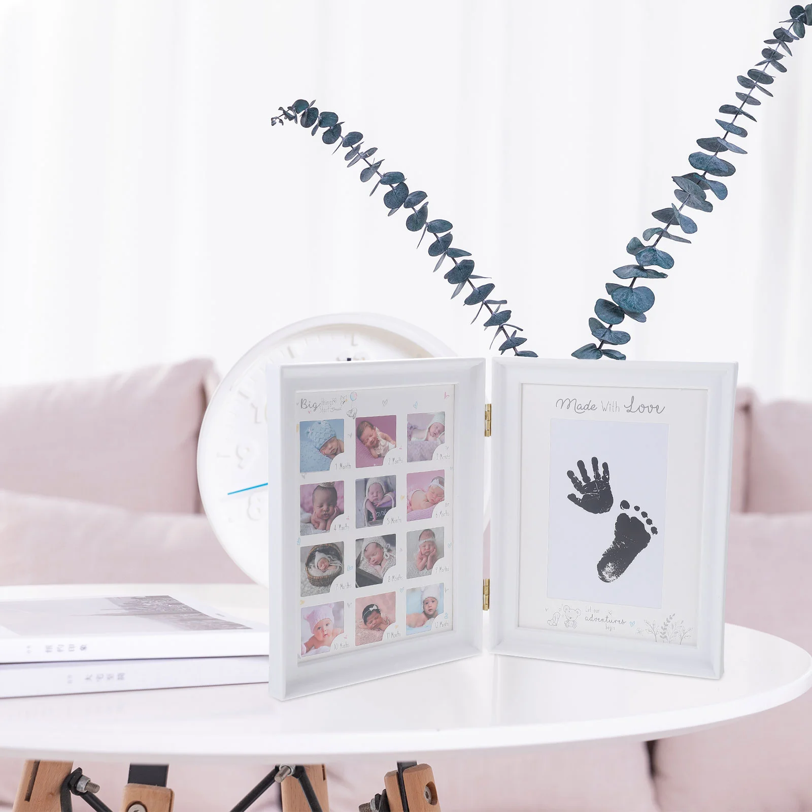 

Decorations Ink Pad Photo Frame Set Table Baby Gift for Newborn 37X24X14CM Infant Handprint Holder