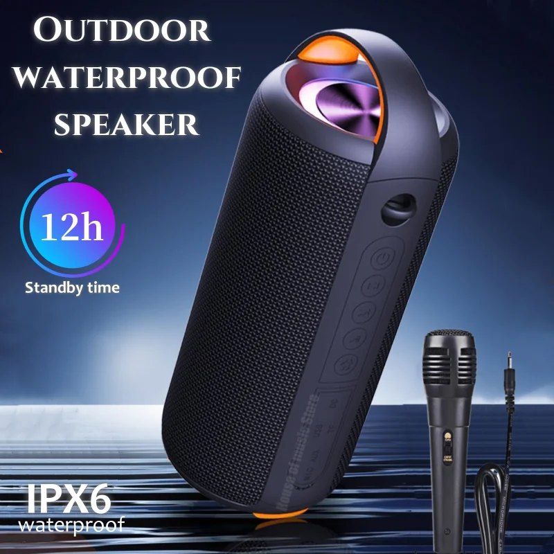 

Portable IPX6 Waterproof Wireless Hi-fi Speaker Outdoor Stereo Bluetooth Loudspeaker 20W High Power Shocking Bass Karaoke Player