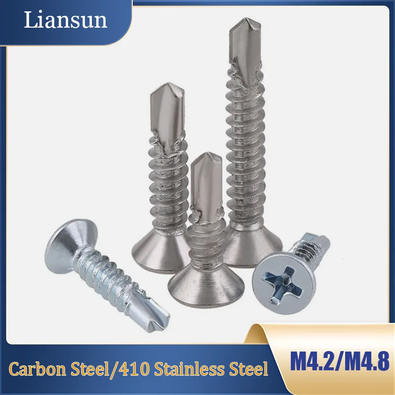 

410 Stainless Steel Cross-Head Flat-Top Self-Drilling Self -Tapping Screws M4.2 M4.8 Nickel-Plated Self -Tapping Dovetail Screws