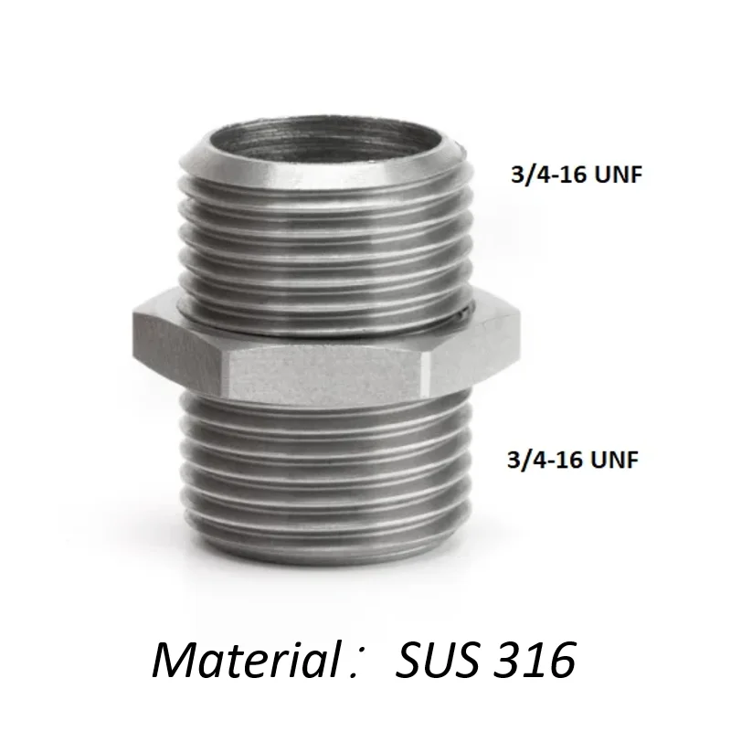 

Ниппель из нержавеющей стали 316, наружная резьба 3/4-16 UNF на наружную резьбу 3/4-16 UNF
