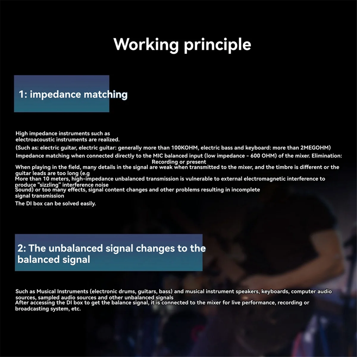 ABJZ SD-1 Professional Active DI Box for Guitars Mono Instrument Direct Box Sound Enhancement for Studio and Stage