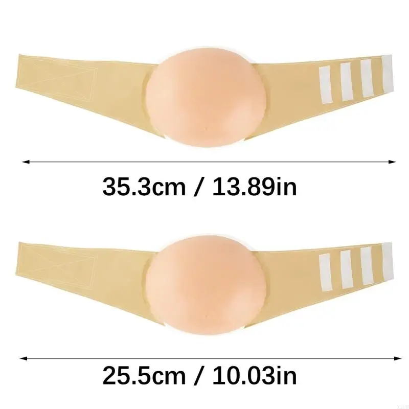 سيليكون الأمومة البطن الاصطناعية قابل للتعديل حبل مزدوج واقعية مرنة كاذبة البطن لمحاكاة الحمل #6