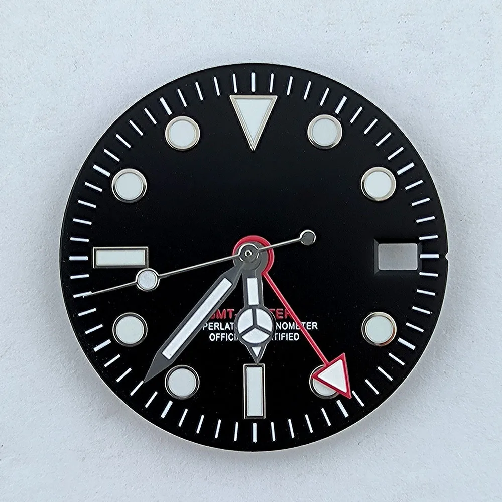 Циферблат NH34, 28,5 мм, циферблат для часов, индивидуальный логотип, циферблат без логотипа, зеленый светящийся циферблат, подходит для часов с механизмом NH34, аксессуары