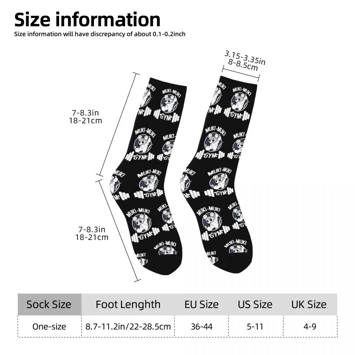 Colorful Demon Slayer Muscle Mice Gym Muki Muki Soccer Socks Polyester Long Socks for Women Men Non-slip