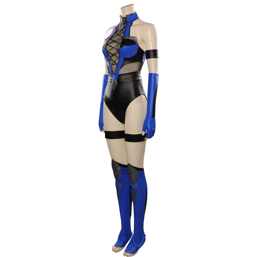 Fantasy Kitana Cosplay Sexy Bodysuit Game Mortal Kombat Costume Women Halloween Party Clothes For Ladies Role Play