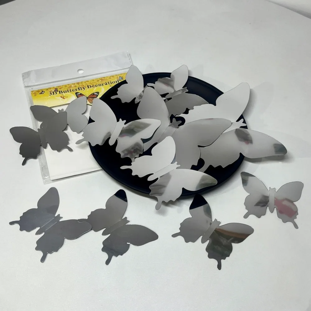 Vivid 3D Butterfly Wall Decals Mirror Effect Stickers Creative Interior Art For Bedroom Living Room Party Wall Decoration