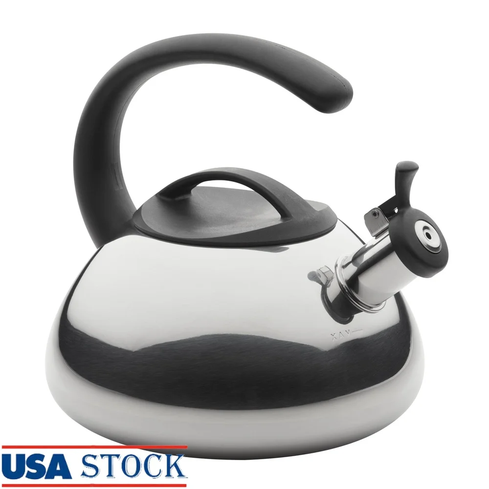 

Stainless Steel Whistling Tea Kettle Induction Safe Easy Pouring Lock-Open Spout Fast Boil Comfortable Handle Kitchen Essential
