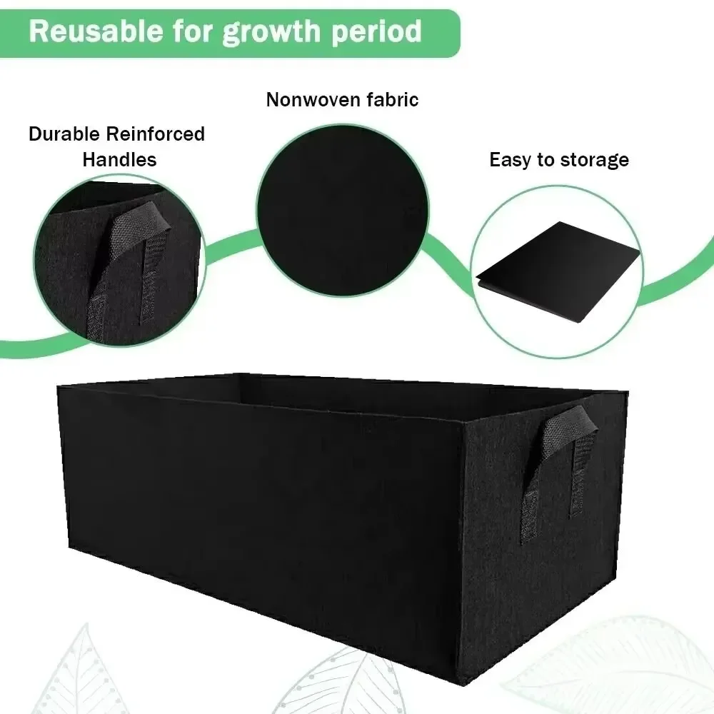 1PCS Square Non Woven Felt Plant Growth Bag Multi Functional Garden Care Bucket for Growing Vegetables EcoFriendly
