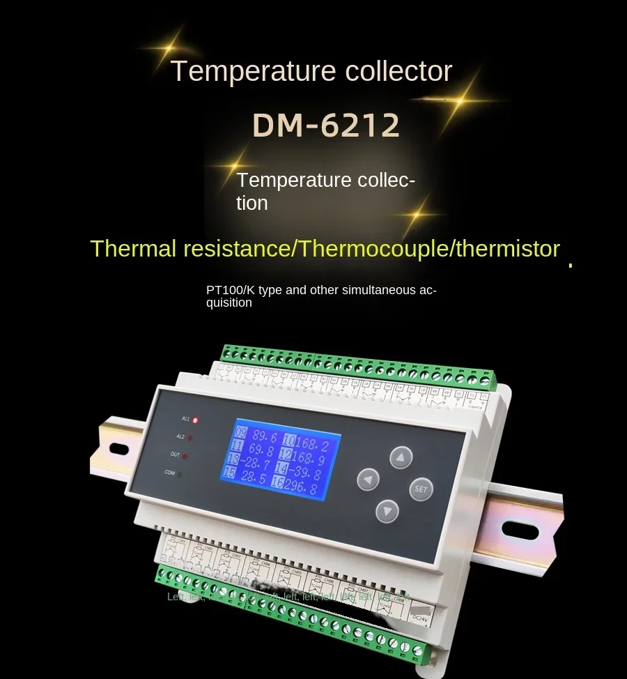 8-32 Channels PT100 Multi-channel Isolated K-type Thermocouple Thermal Resistance Temperature Collector Acquisition Module RS485