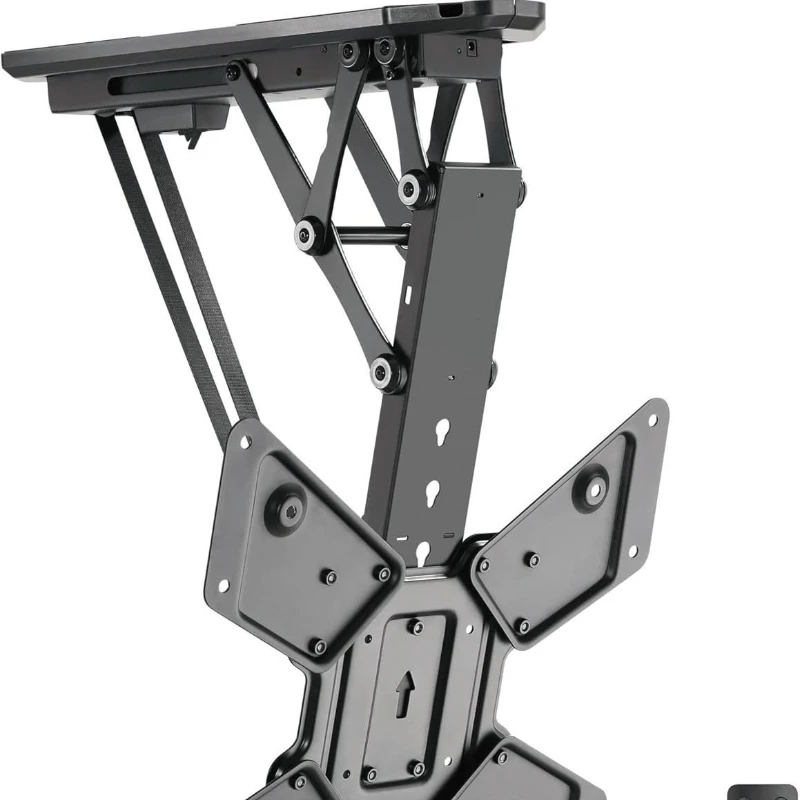 Electric Fireplace TV Wall Mount | Remote Control Electric Drop-Down Fireplace Rack Mounting Bracket Weighs Up to 77 Lbs