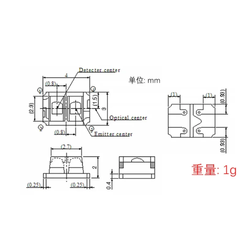 GP2S700HCP SMD4 GP2S700HCP04 GP2S700 Detection Distance: 3mm Phototransistor Output, Compact Refl Ectivo Photoswitch