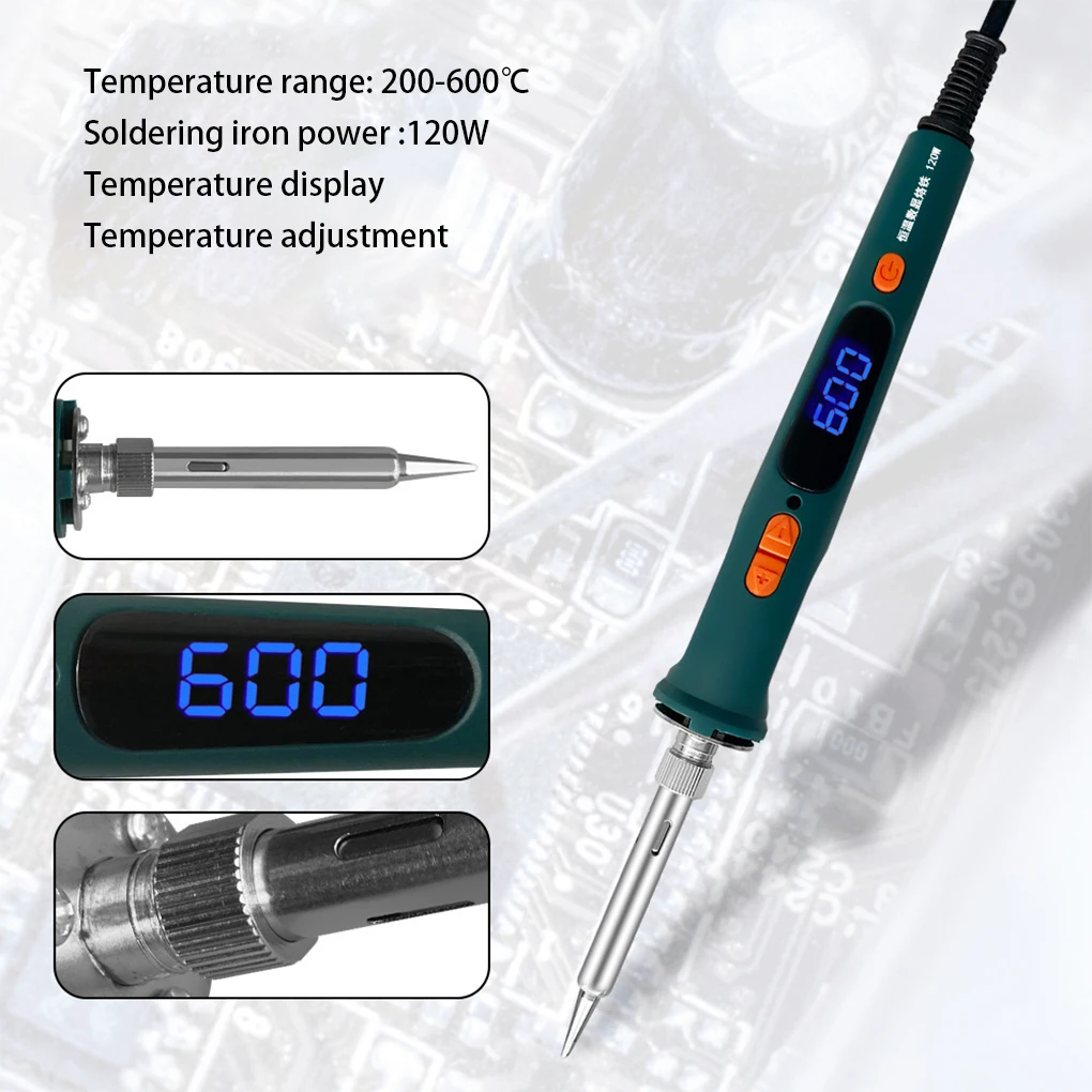 Digital Soldering Iron Kit Repair Soldering Tool Set Electric Soldering Iron Dual Calibration Temperature 200-600℃ EU/US Plug