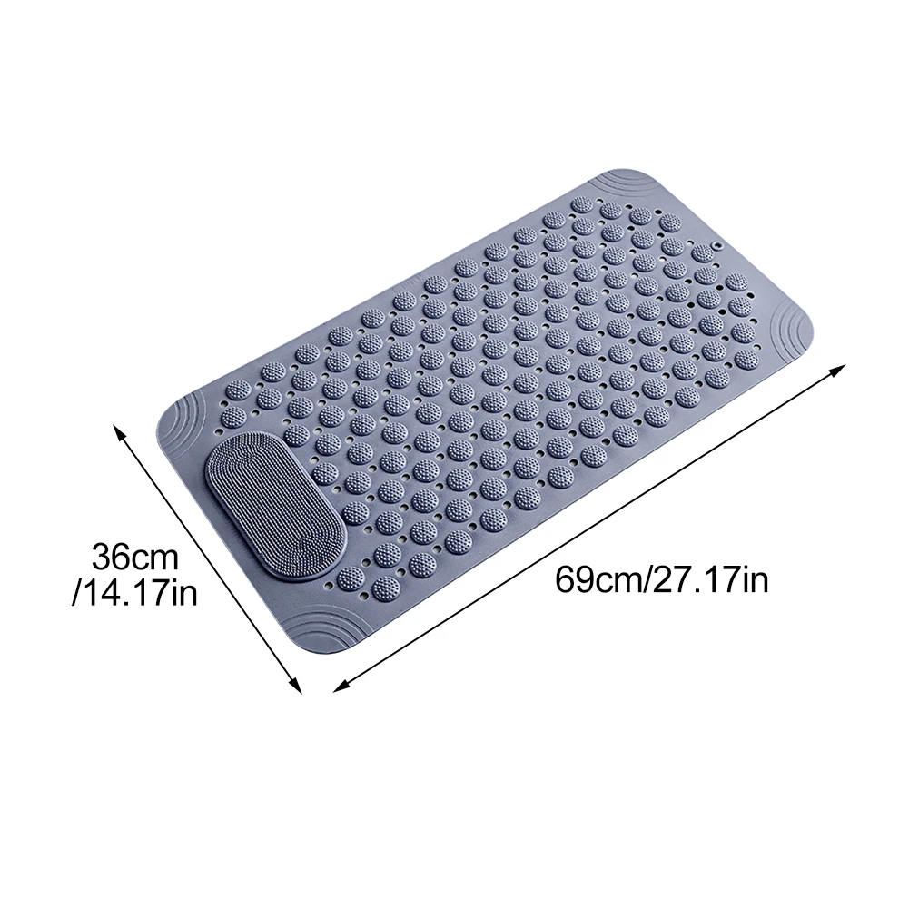 Washable Bathroom Non Slip Pad with Suction Cups Anti Mould Foot Massage Area Shower Carpet Stall Floor Mat Bathing Accessories