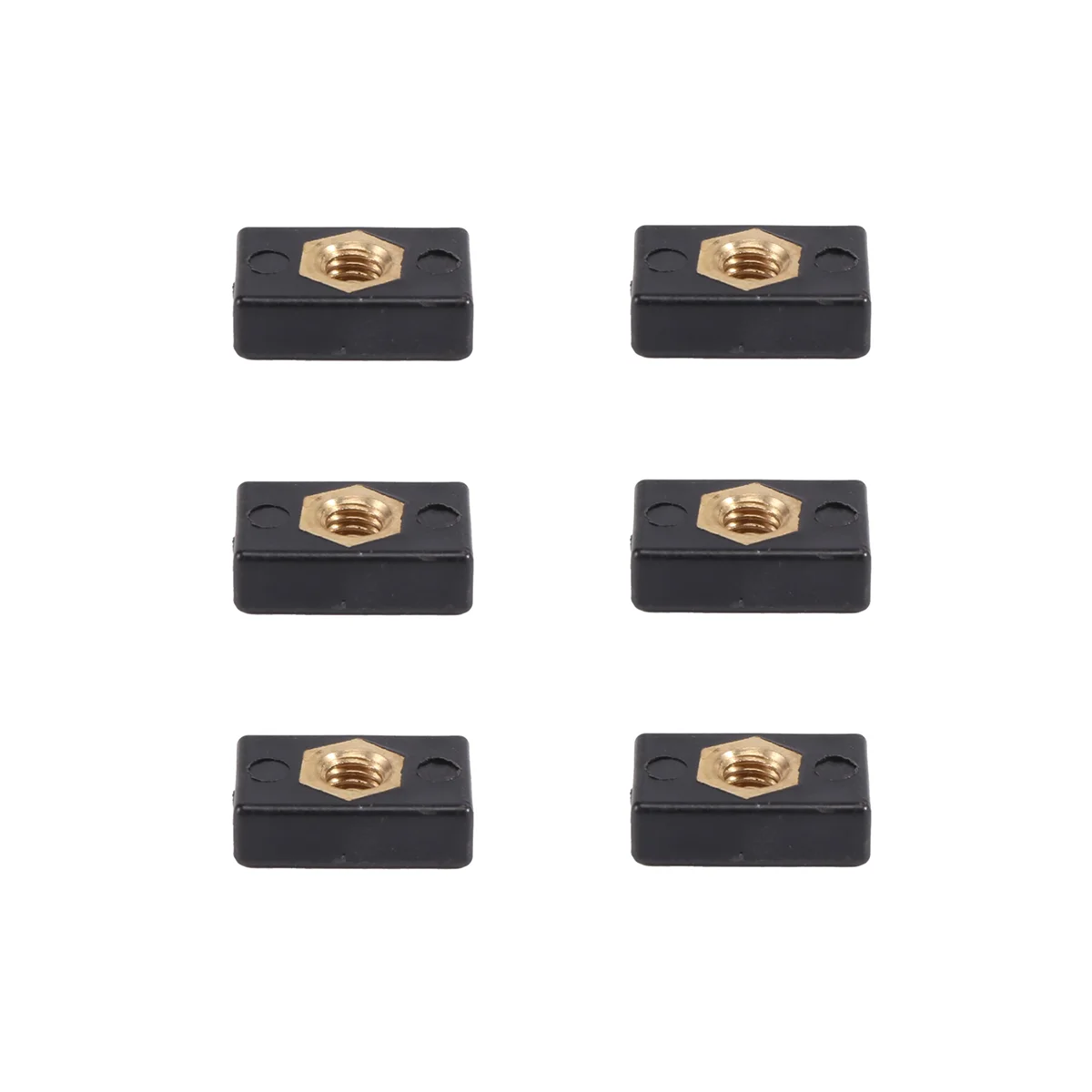 6Pcs M6 Copper Sliding Nut Side Mount Slide Track Rail Fishing Rod Pole Holder Mounting Base for Kayak Boat Canoe