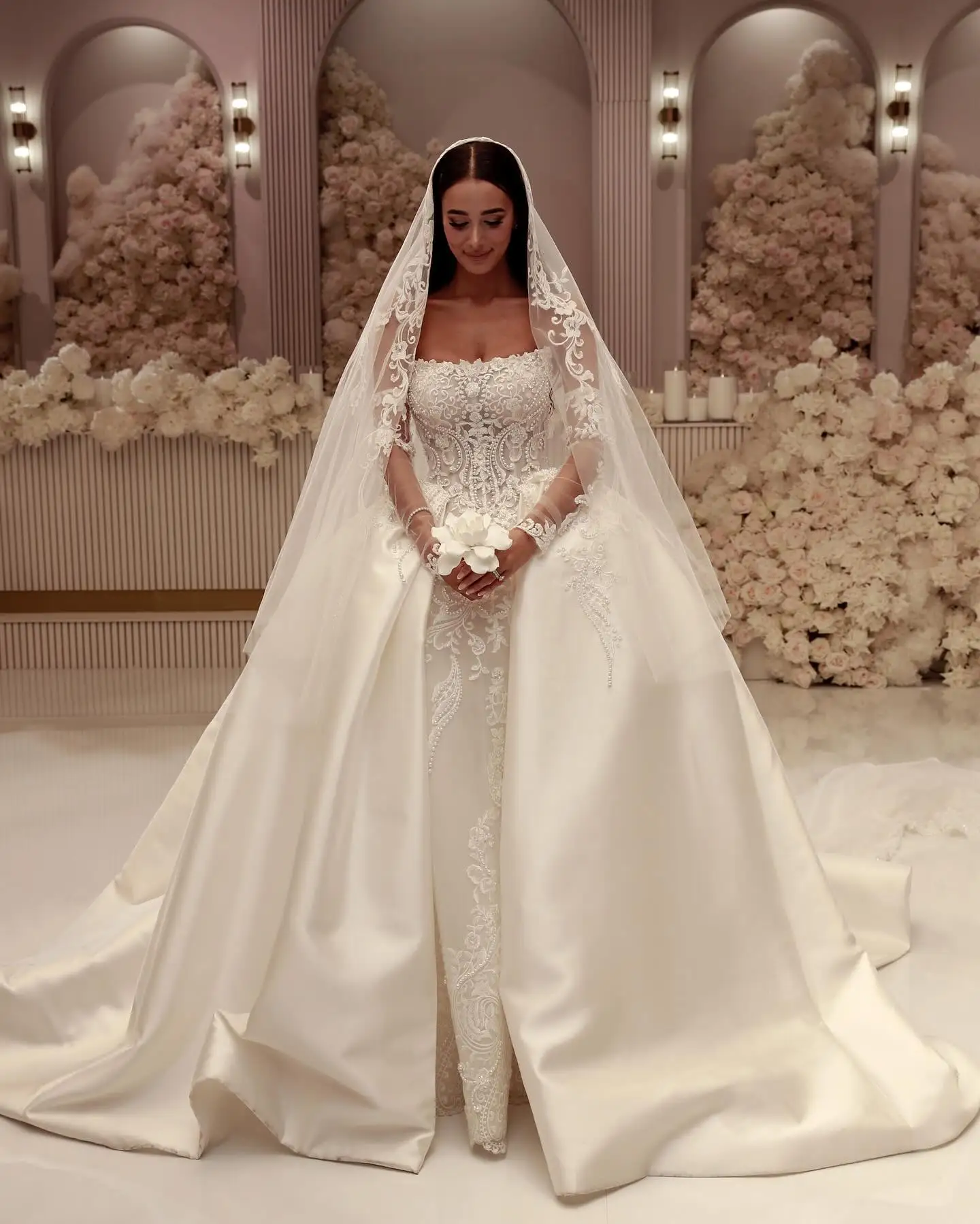 Бальное платье Свадебное платье с длинным рукавом Vestidos De Novia 2024 Princesas Luxury Para Boda Civil Sob Medida En Oferta Casamento Novia