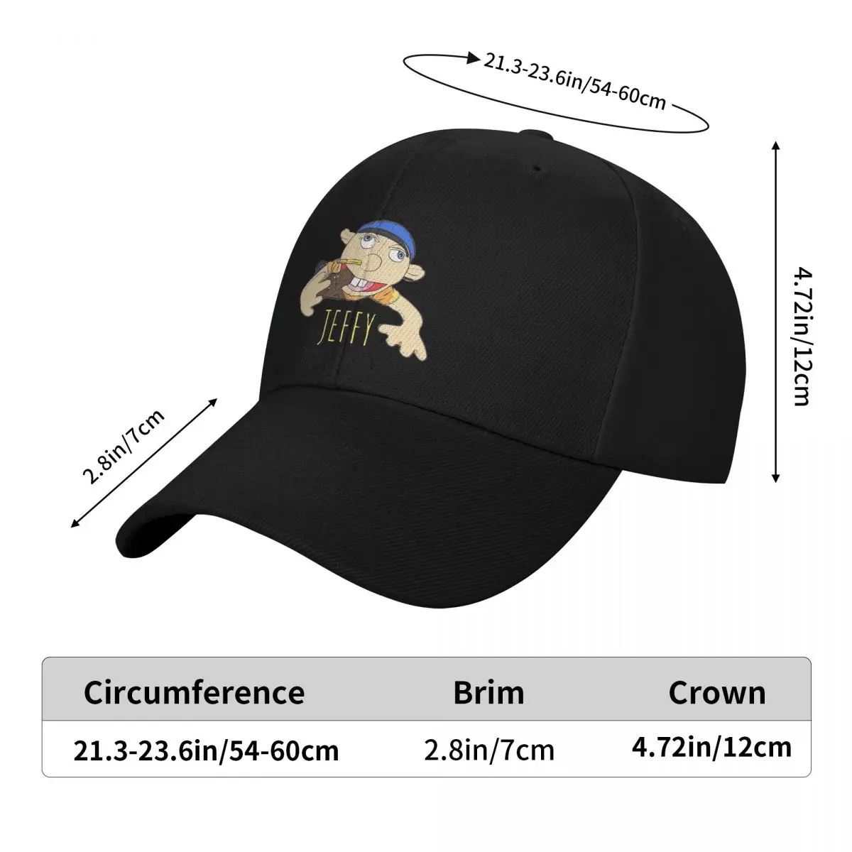 Jeffy The Puppet Hot Selling! Cap Fashion Casual Baseball Caps Adjustable Hat Unisex Baseball Hats Customizable Polychromatic