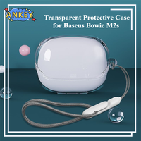 for Baseus Bowie M2s Case Protective Transparent Clear TPU Covers Bluetooth Earphone Shell Headphone Portable