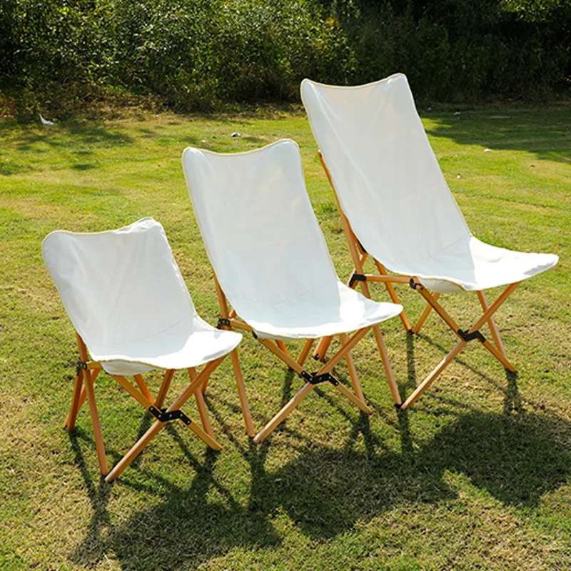 

Outdoor Supplies Butterfly Chair Camping Folding Chair Solid Wood Beach Chair Lounge Chairs Moon Chairs Canvas Leisure Chairs