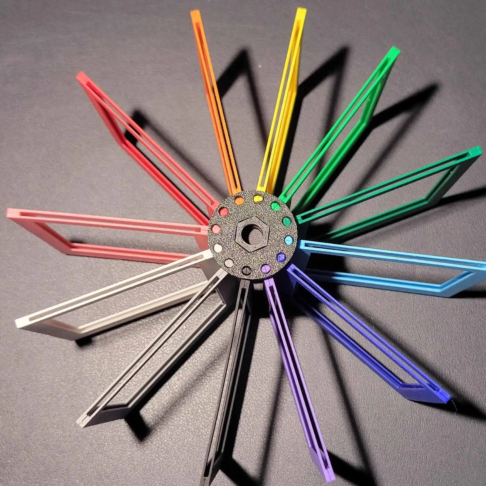 Rotating Desktop Photo Frame, Multicolor Plastic Stand
