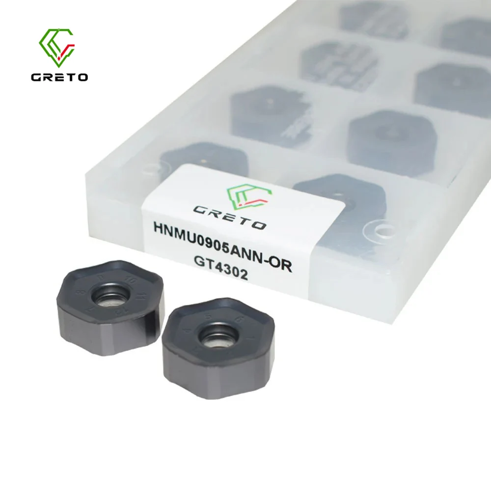 GRETO HNMU0905ANN-OR GT4302 Cemented Carbide Cnc Metal Tools For Milling Cutter HNMU 0905 ANN Milling Inserts