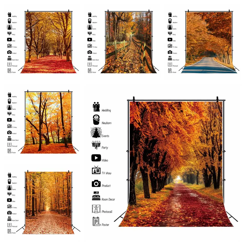 

Autumn Forest Tree Fallen Leaves Nature Backdrop Landscape Scenery Photography Background Photozone Vinyl Photophones For Photos