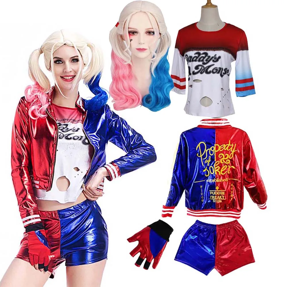 

Хэллоуин Рождество Карнавал Comic-Con Party Dress Up Костюм Харли комплект