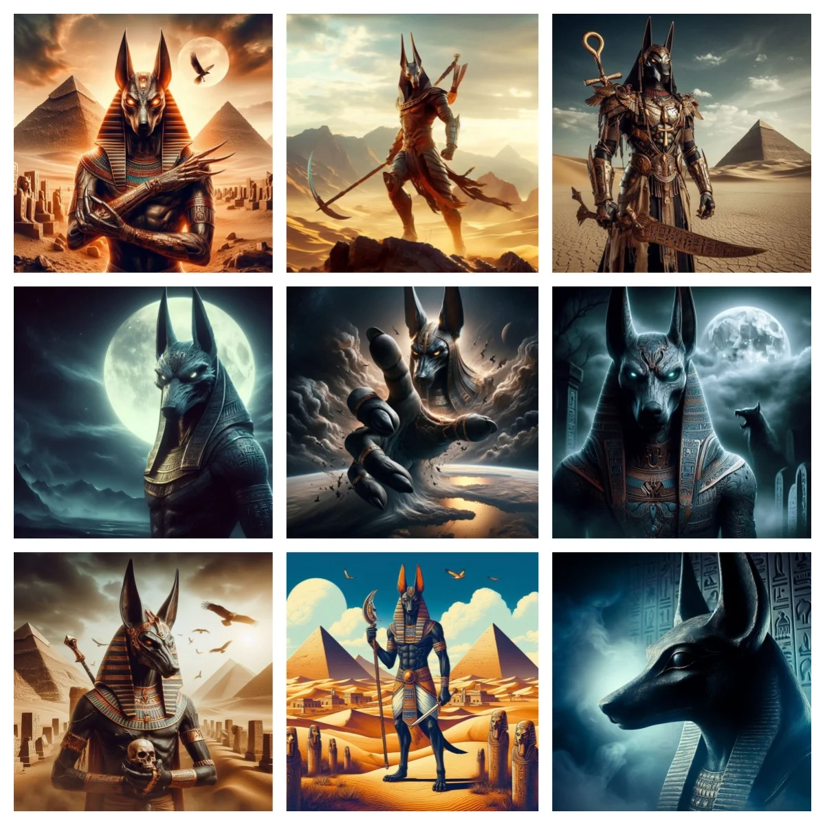 

Egyptian Mythology Anubis 5D Diamond Painting Kit Night Desert God of Death Picture DIY Gem Embroidery Modern Room Wall Decor