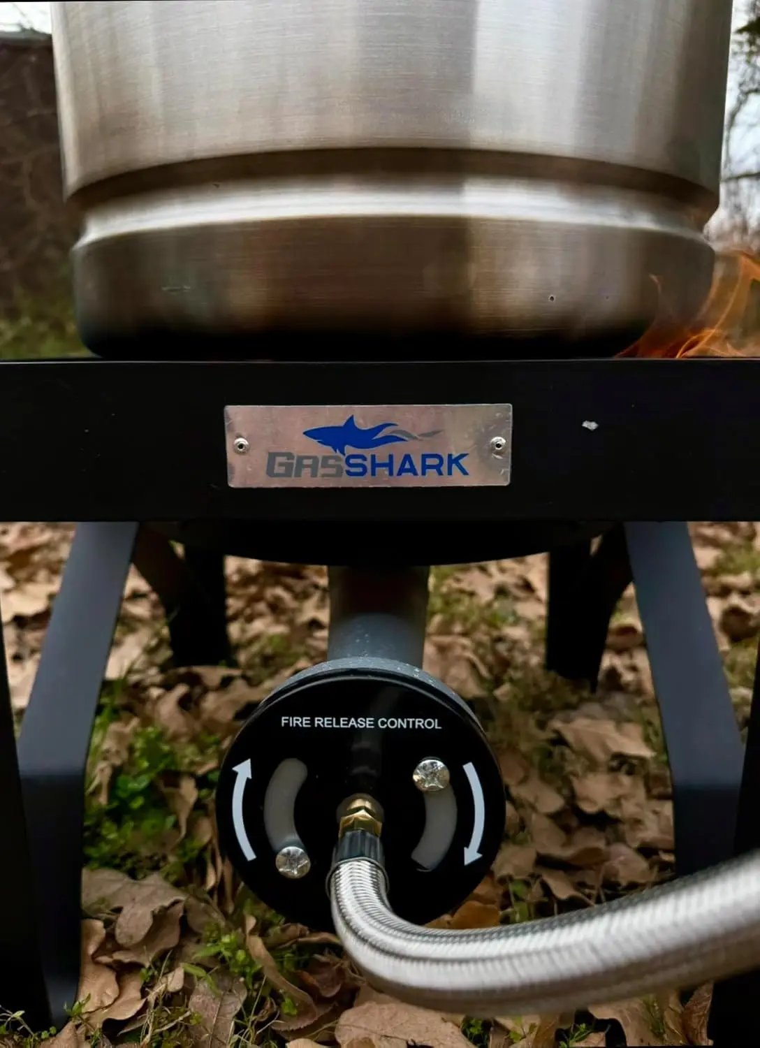 موقد بروبان عالي وحدة حرارية بريطانية 200,000 | خرطوم فولاذي مضفر 0-20 رطل لكل بوصة مربعة | موقد خارجي عالي التحمل للطهي والقلي والتخييم #5