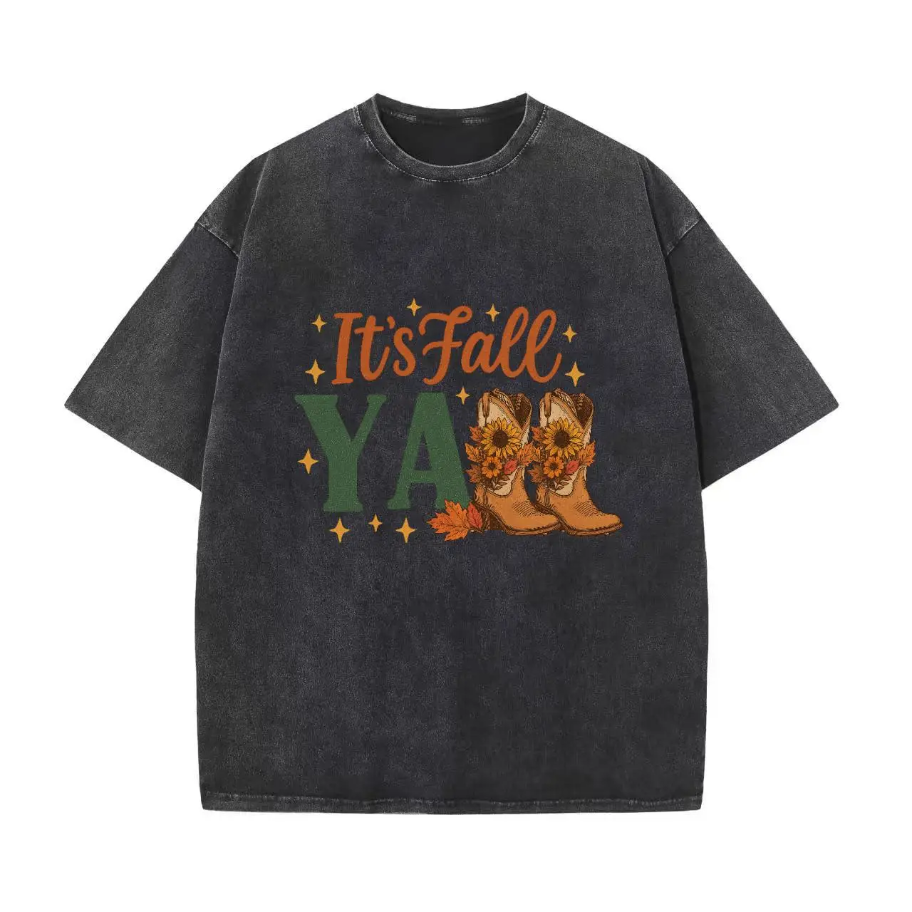 

It's Fall Y'all T-shirt, Autumn Western Style Cowboy Boots Tee, Men's Women's Thanksgiving Gift Idea, Retro Vintage Washed Tops