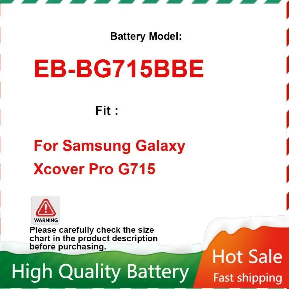 High-Capacity For Samsung Galaxy Xcover Pro G715 Mobile Phone Battery EB-BG715BBE 4050Mah