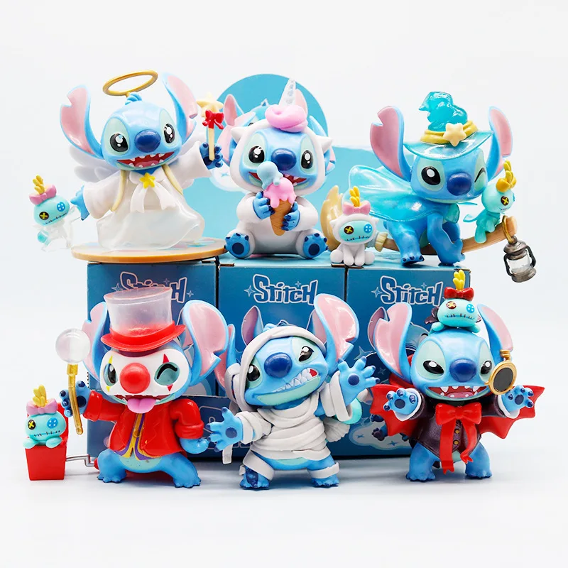 

Anime Stitch Figure Series Blind Box Action Figurine Cute Cartoon PVC Model Doll Tabletop Ornament Collectible Toy Gift for Kids