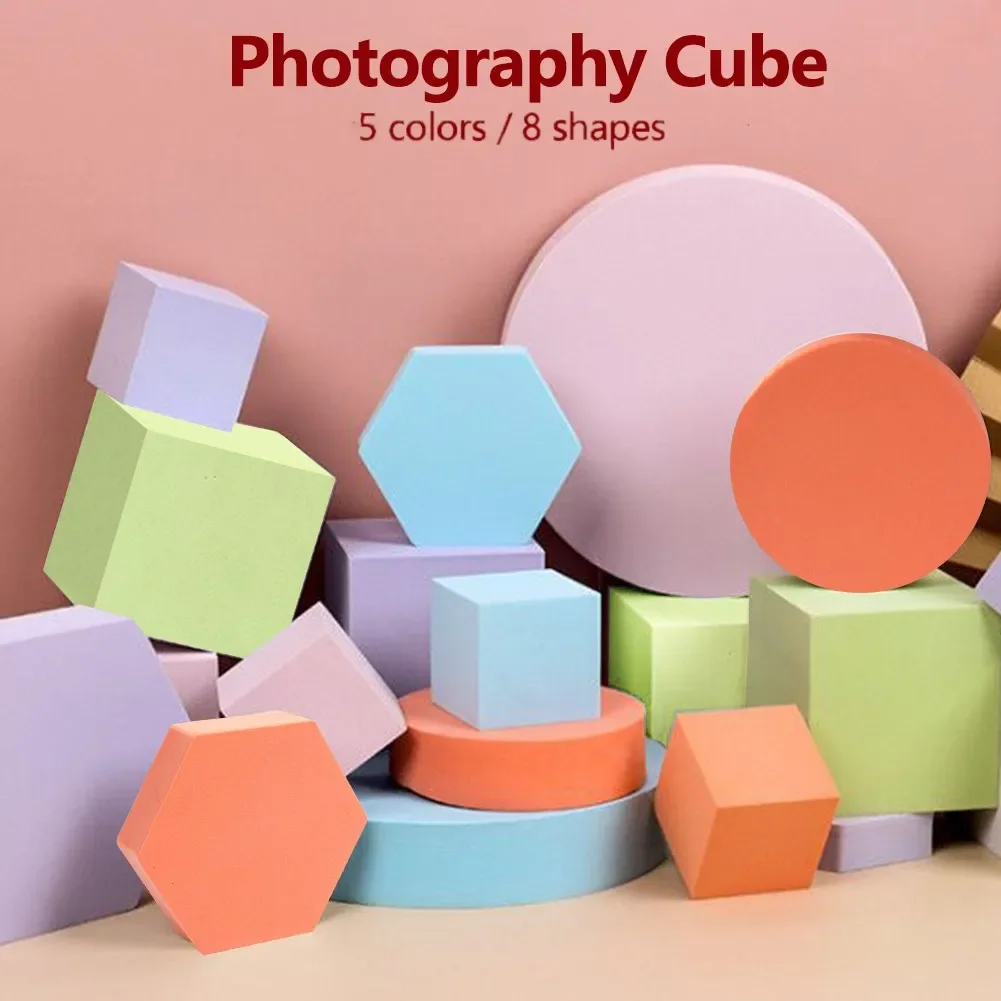 INS Hard Foam Geometric Cube Life Photo Photography Ornaments foto Shoot puntelli per gioielli, articoli da toeletta, strumenti per il trucco