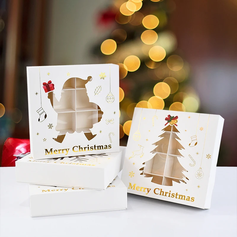 

Christmas Cookie Box With Window Candy Biscuit Gift Packaging Bag Christmas Decorations 2024 For Home Xmas Navidad New Year 2025