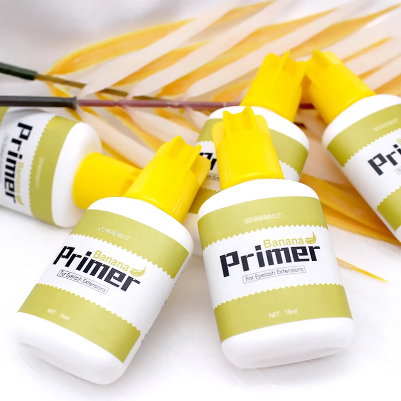 1 botella de imprimación de plátano coreano, suministros de extensión de pestañas postizas IBeauty, pegamento de maquillaje de 15ml, herramientas más fuertes, potenciador de pestañas postizas
