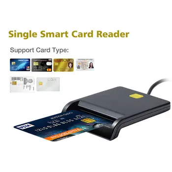 قارئ بطاقات ذكي USB 2.0 SIM لبطاقات البنوك وأجهزة الصراف الآلي وبطاقات CAC وIC/ID وEMV، يدعم USB-CCID وISO 7816 لنظام التشغيل Windows 12 best sales قارئ الهوية - №10