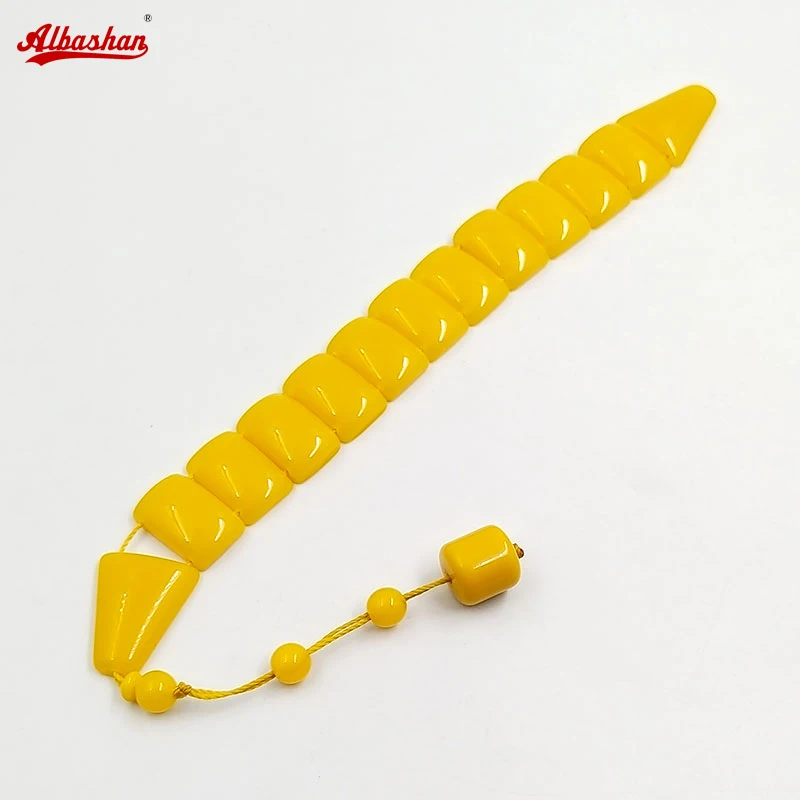 Turkish Bracelet tasbih yellow resin bangels arabic fashion accessories on hand Eid Ramadan