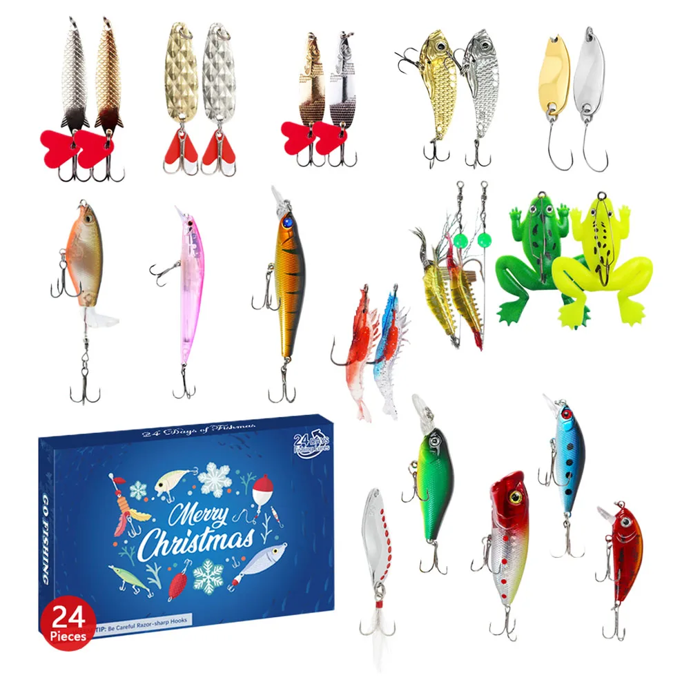 For Fishing Enthusiasts Christmas Fishing Tackle Set Christmas Fishing Activity Seasonal Fishing Gear Trout And Bass Lures